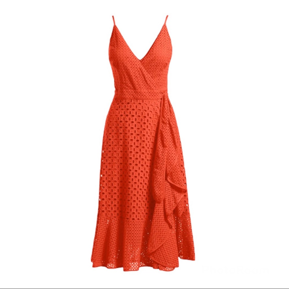 Trina Turk Cotton Kacie Eyelet Wrap Dress